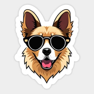 Cute corgi dog with glasses Sticker